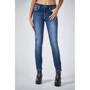 CALÇA JEANS SKINNY PUÍDA FEMININA