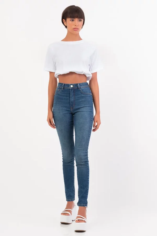 Calça skinny martina jeans com cintura alta